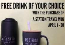 Free drink with travel mug