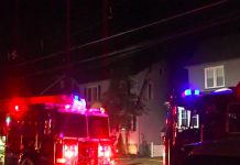 Three departments battle fire