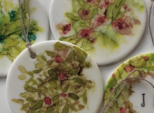 Ink Ceramic Ornaments